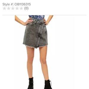 Free People Parker Wrap Mini Skirt Sulphur Black.